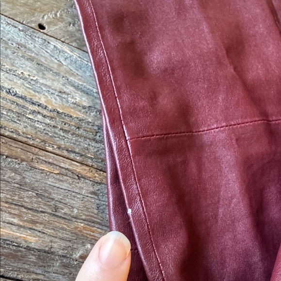 J. Crew Collection oxblood stretch leather pull on skinny pants size 10 - Picture 11 of 11